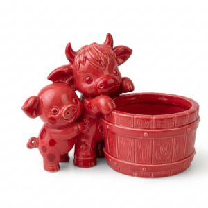 Alternative view of Cow and Pig Planter