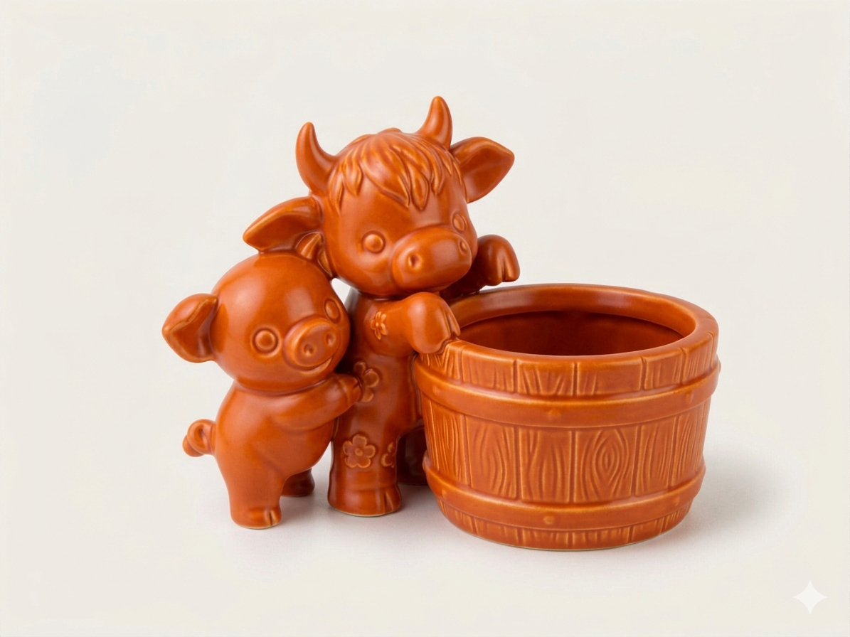 Cow and Pig Planter - Image 10
