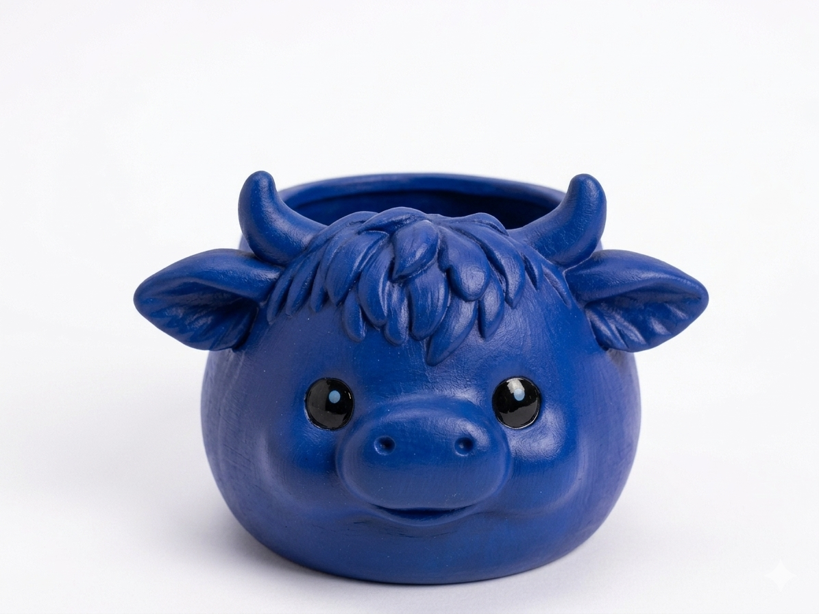 Chubby Highland Cow planter - Image 7