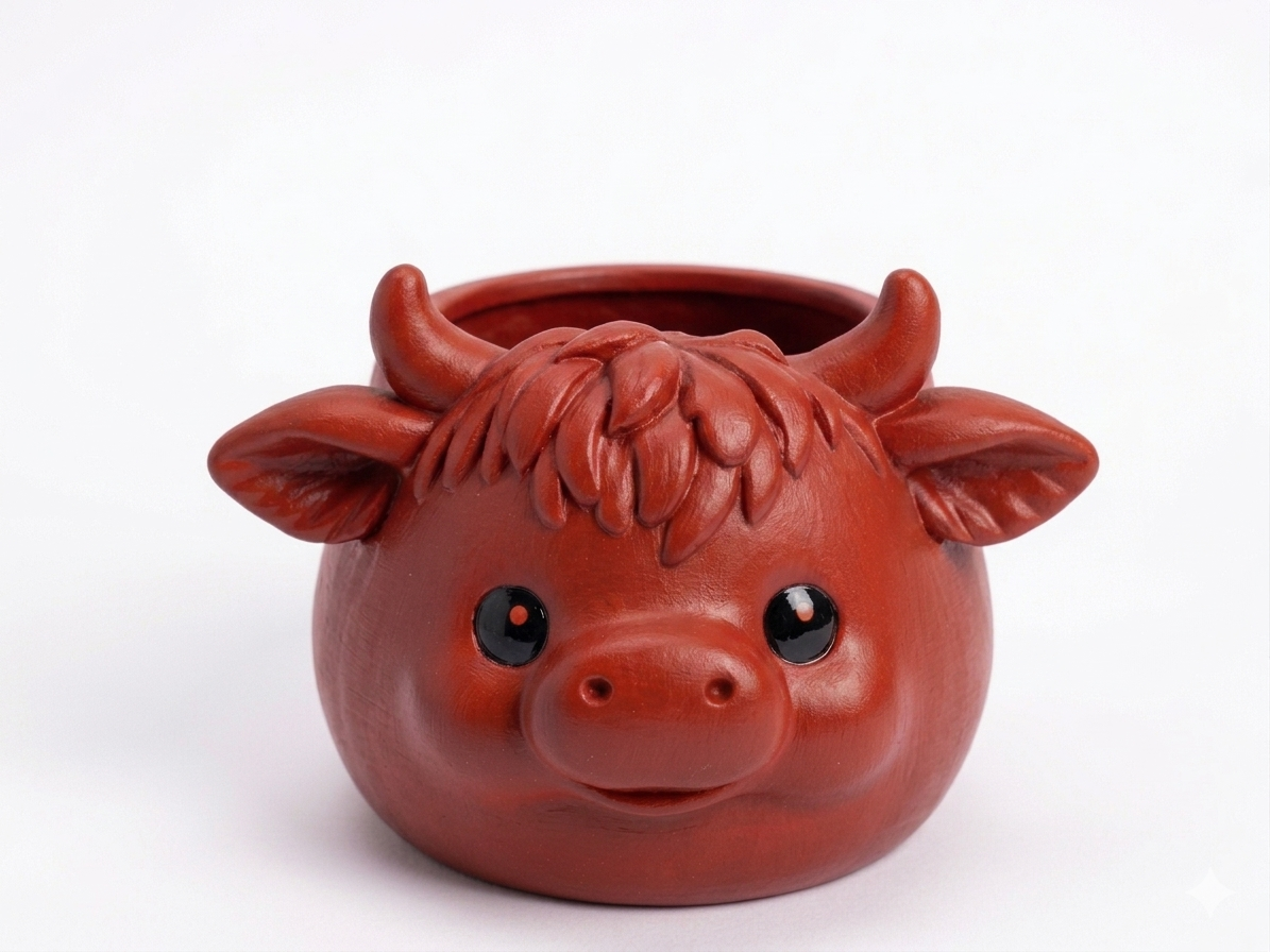 Chubby Highland Cow planter - Image 10