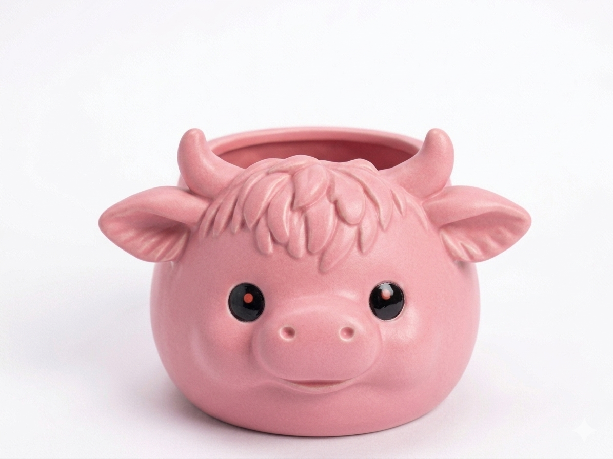 Chubby Highland Cow planter - Image 9