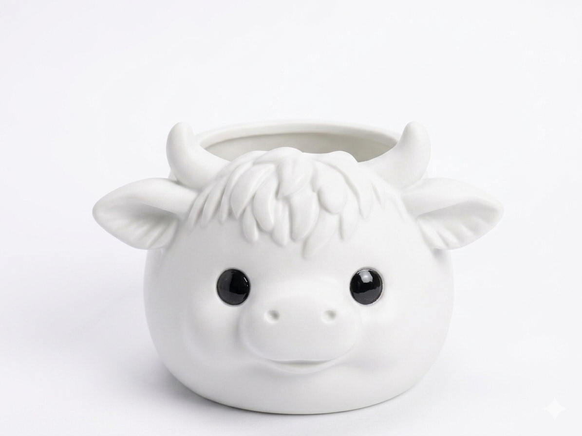 Chubby Highland Cow planter - Image 12