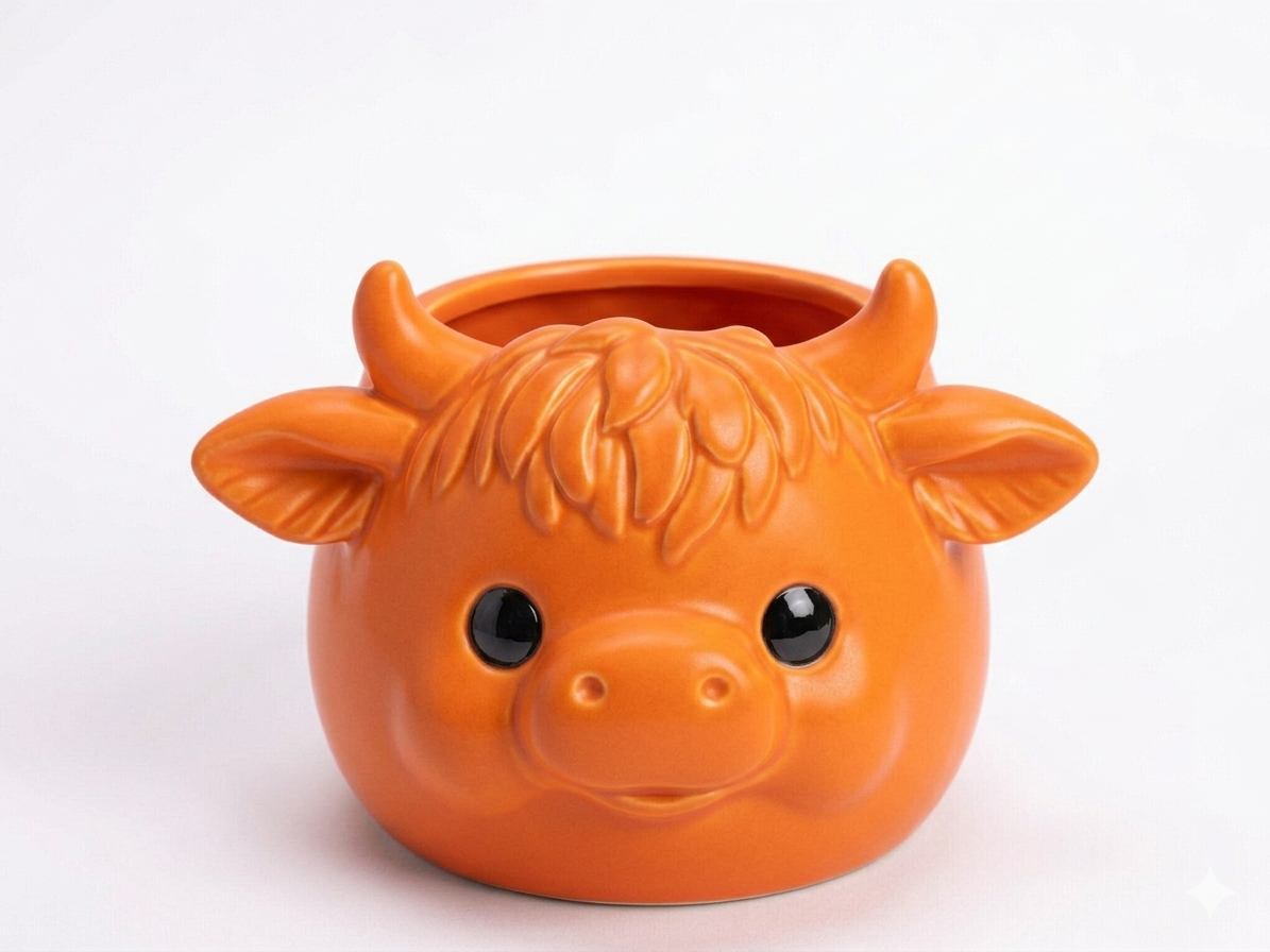 Chubby Highland Cow planter - Image 13