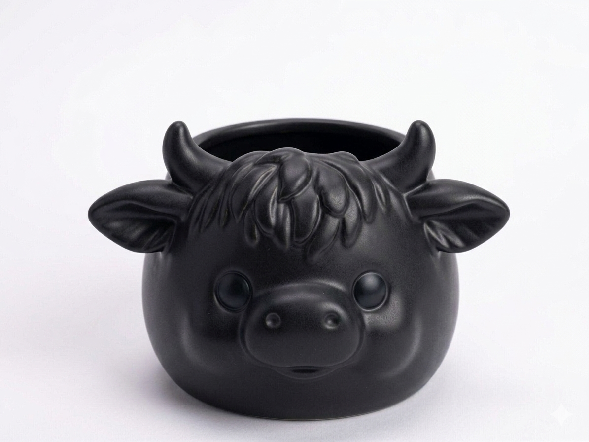 Chubby Highland Cow planter - Image 5
