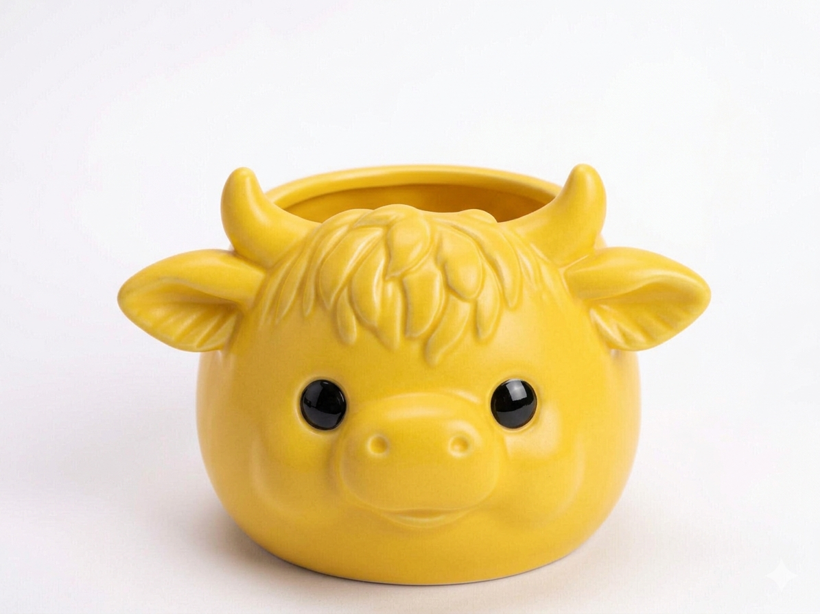 Chubby Highland Cow planter - Image 4