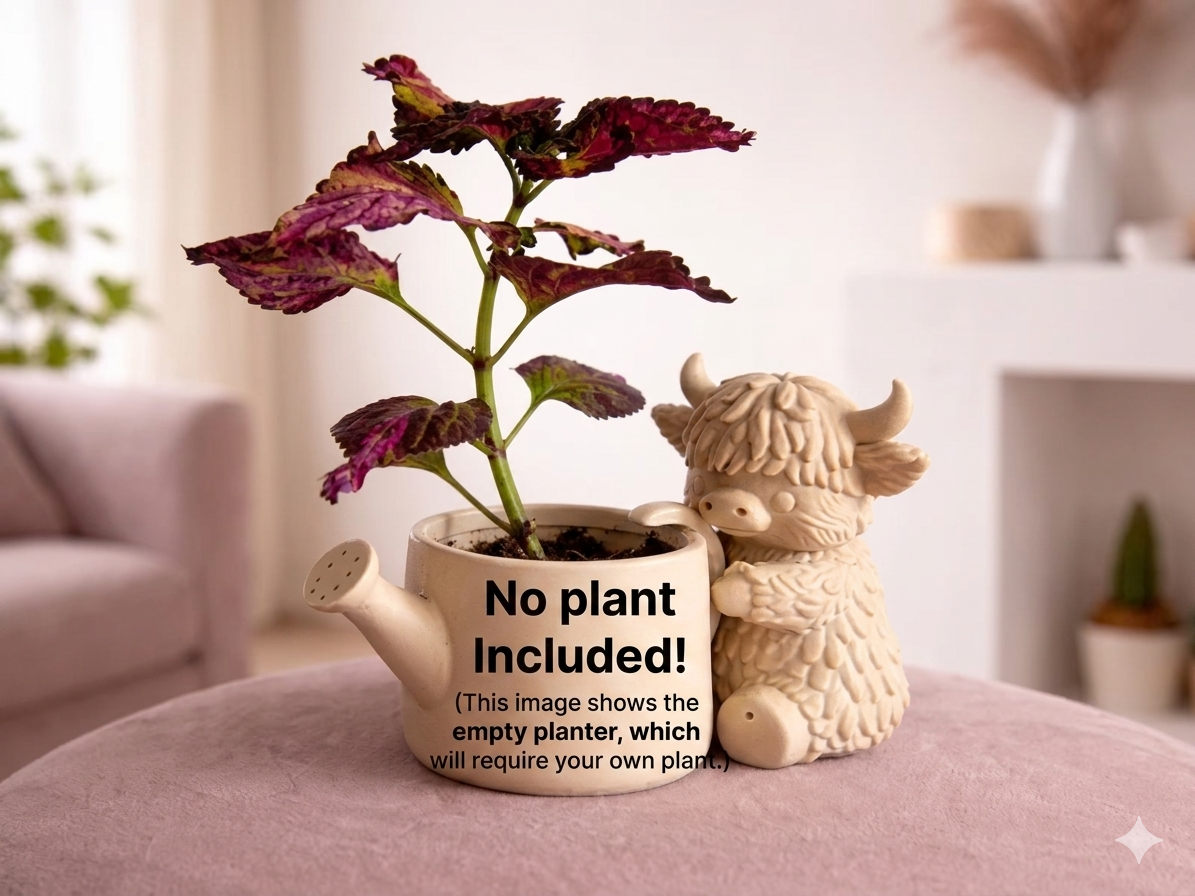 Cow Watering Can Planter