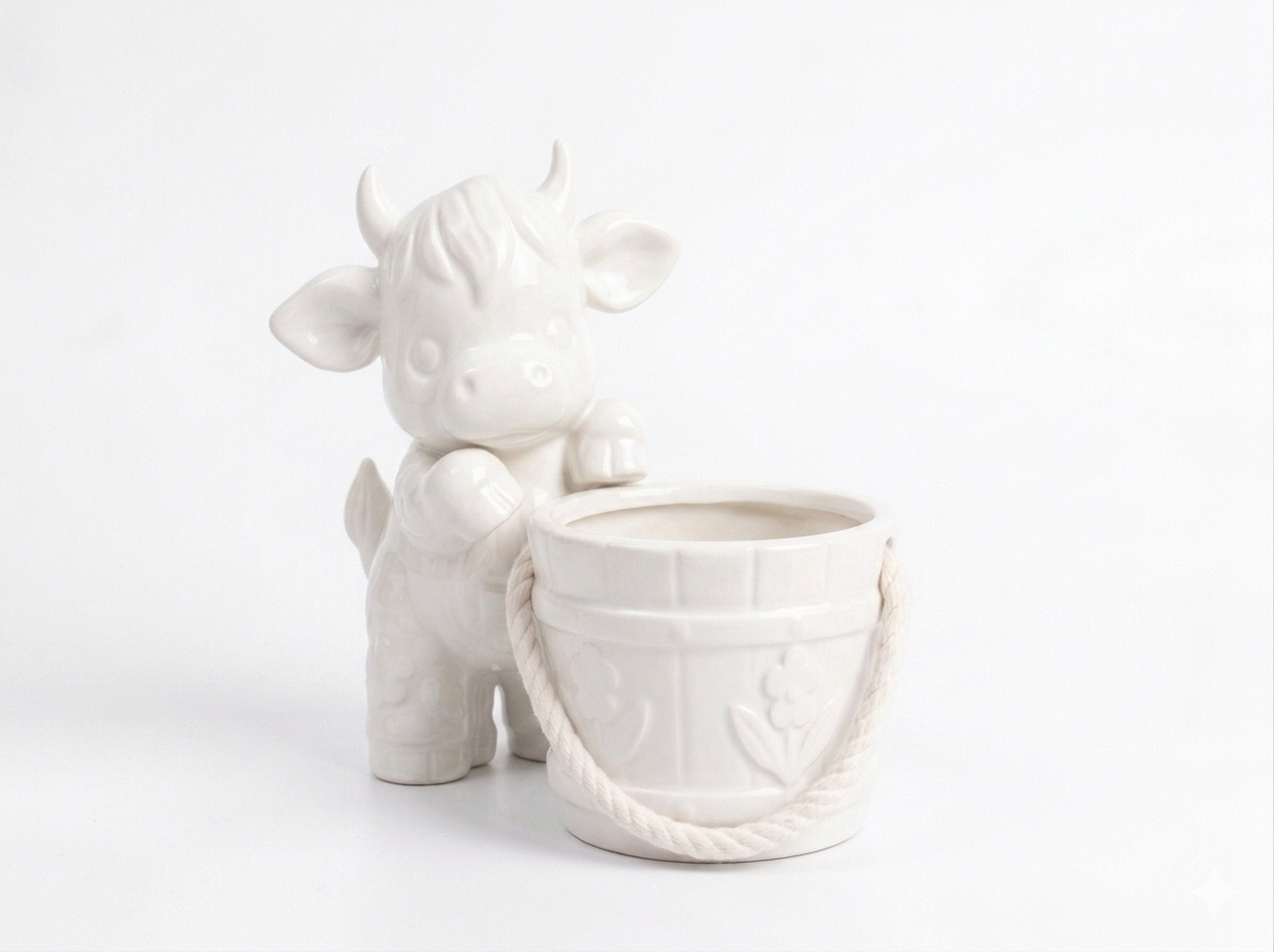 Cow with a Bucket Flower Planter - Image 6