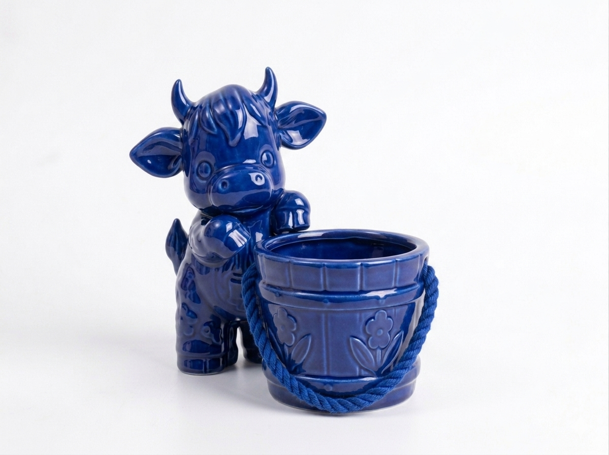 Cow with a Bucket Flower Planter - Image 14