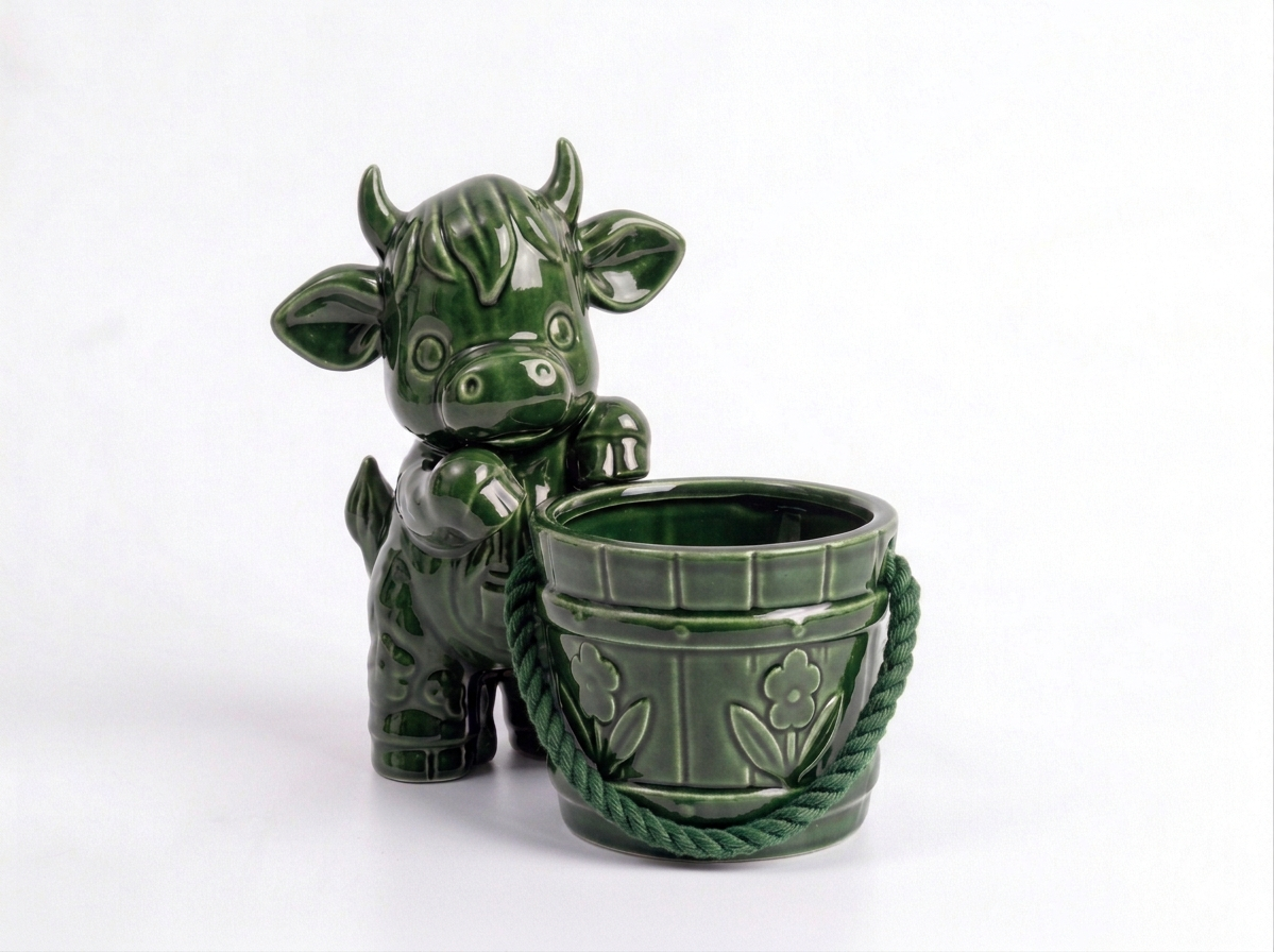 Cow with a Bucket Flower Planter - Image 12