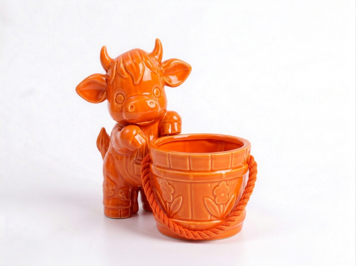 Cow with a Bucket Flower Planter - Image 10