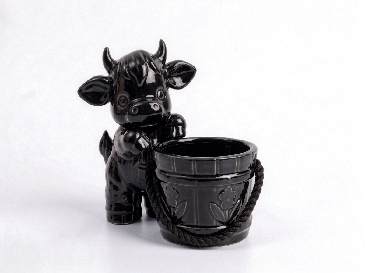 Cow with a Bucket Flower Planter - Image 2