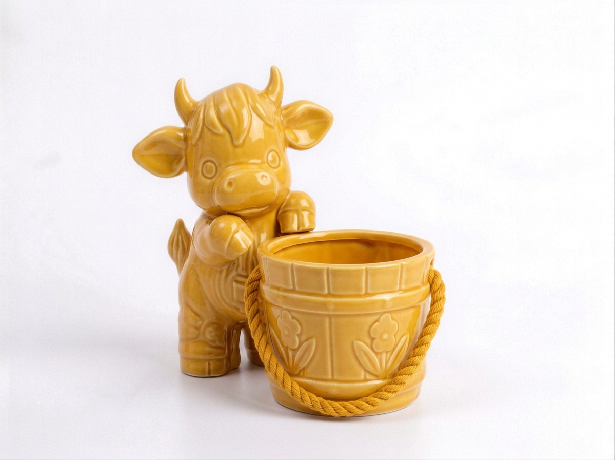 Cow with a Bucket Flower Planter - Image 5