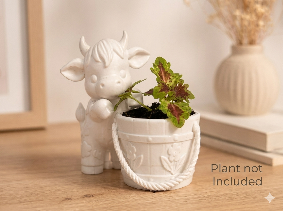 Cow with a Bucket Flower Planter