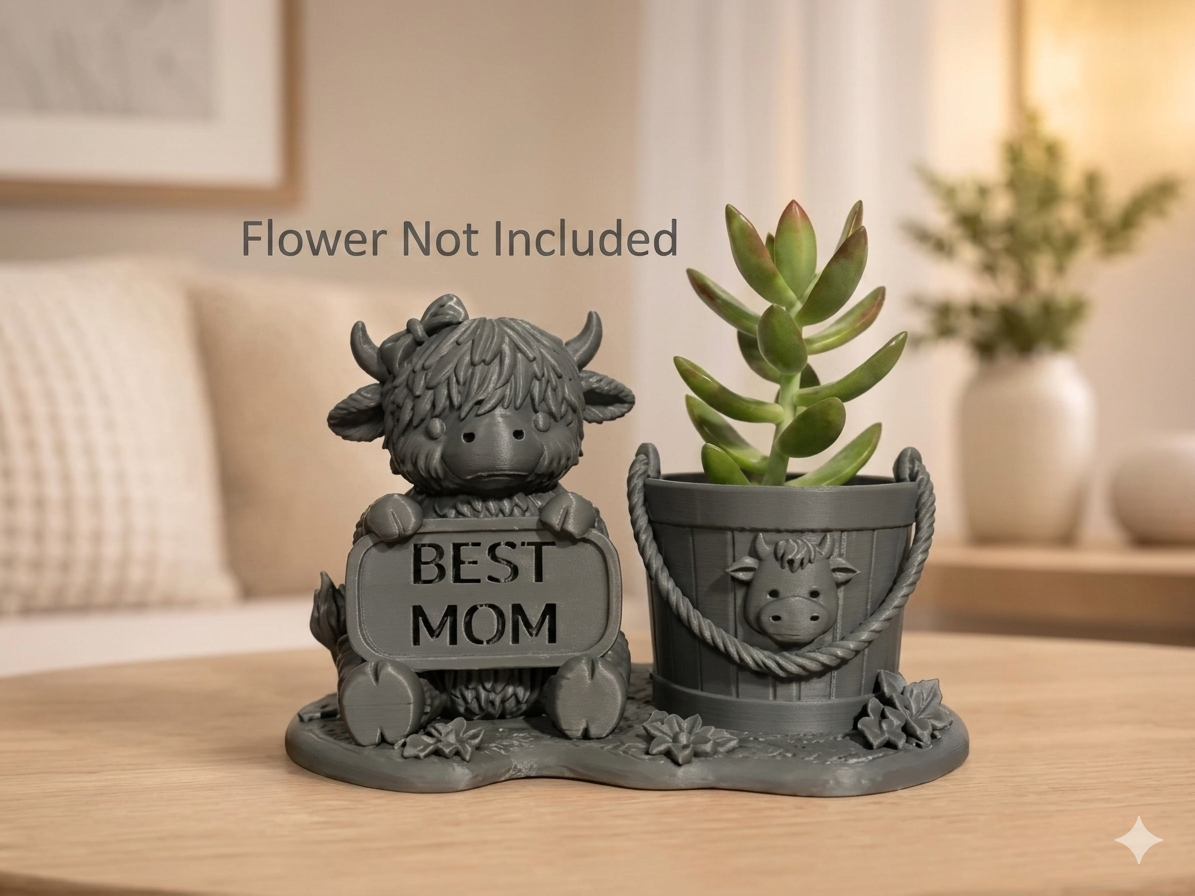Cow Best Mom Planter