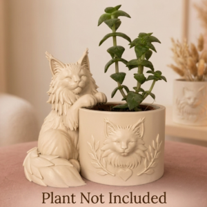 🐾 Maine Coon Cat Figurine Planter