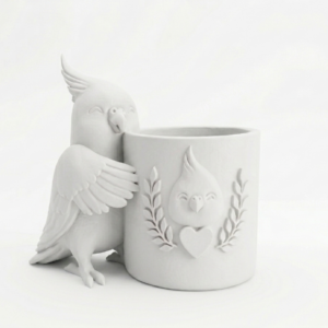 Alternative view of Cockatiel Planter