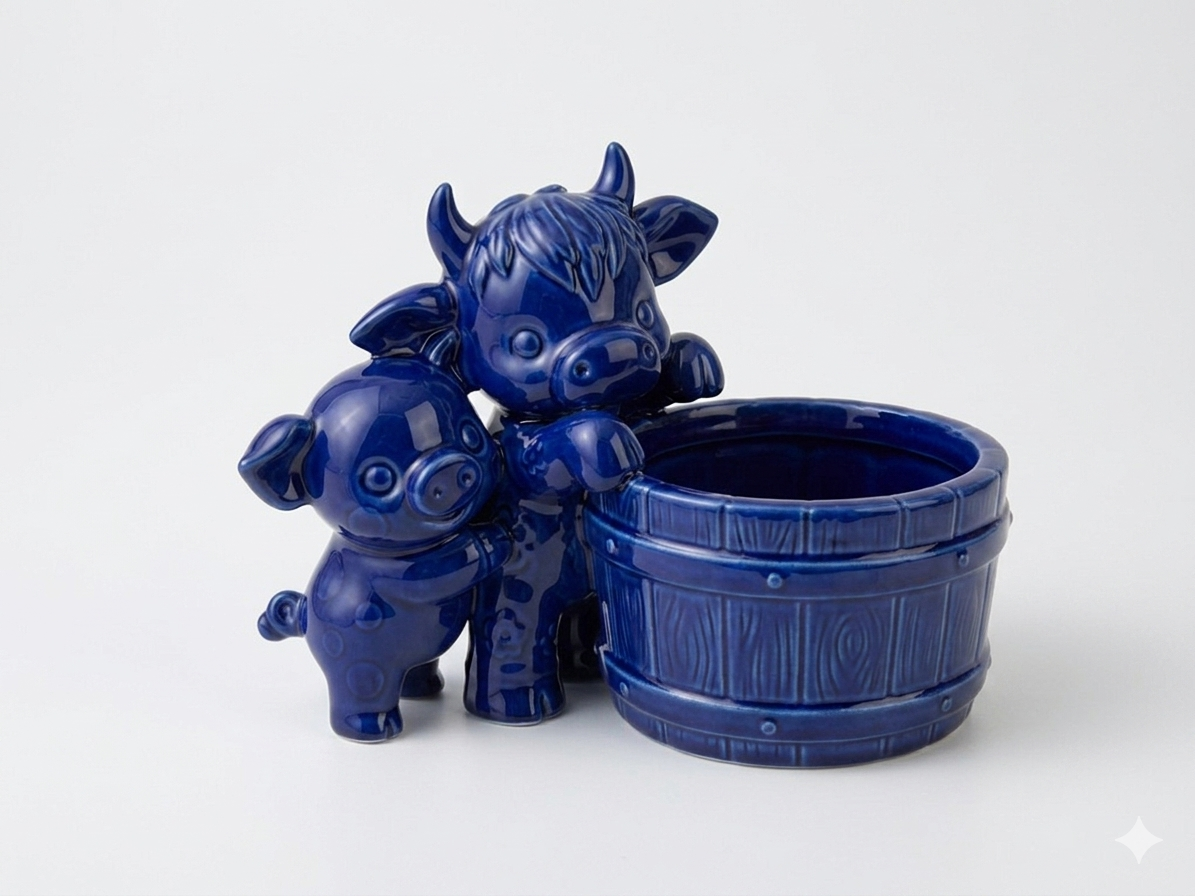 Cow and Pig Planter - Image 15