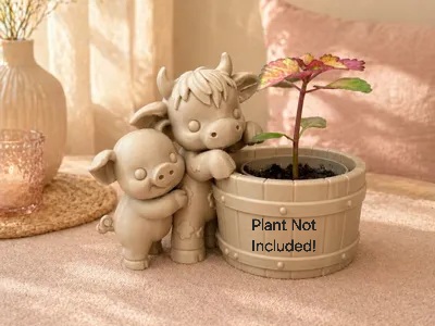 Cow and Pig Planter
