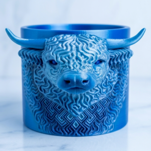 Alternative view of Planter Highland Cow Head