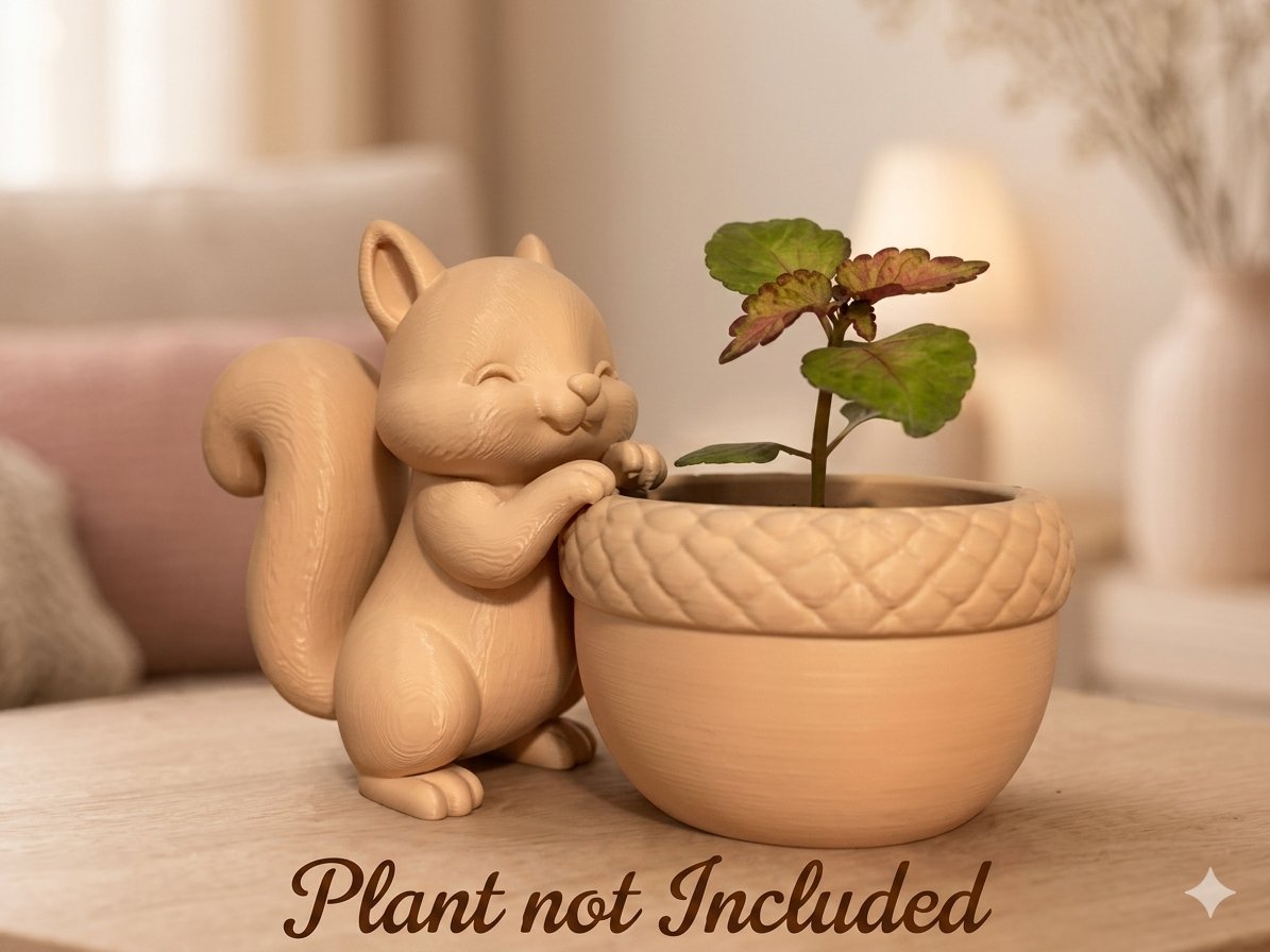 Squirrel Acorn Planter