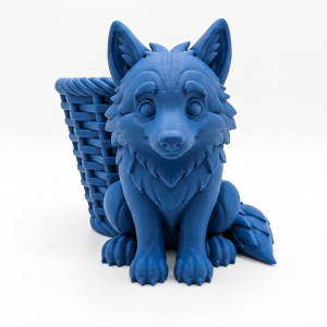 Alternative view of Woodland Wolf Pup Basket Planter