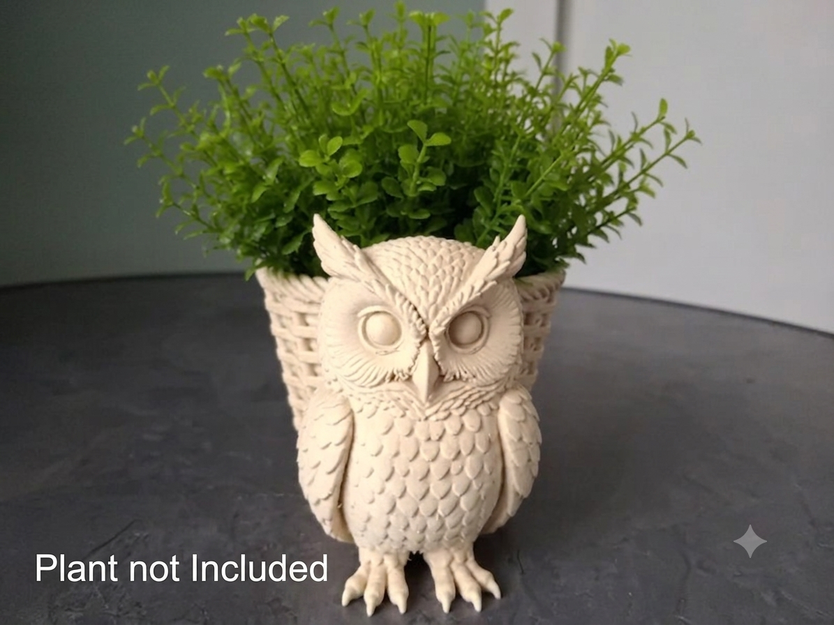 Owl Wicker Planter