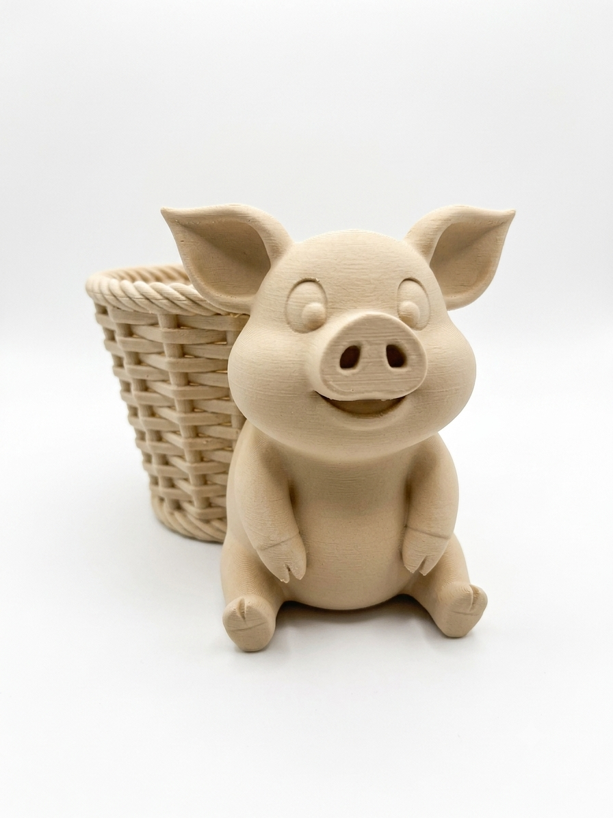 Pig Wicker Planter - Image 2