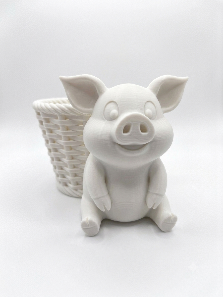 Pig Wicker Planter - Image 5
