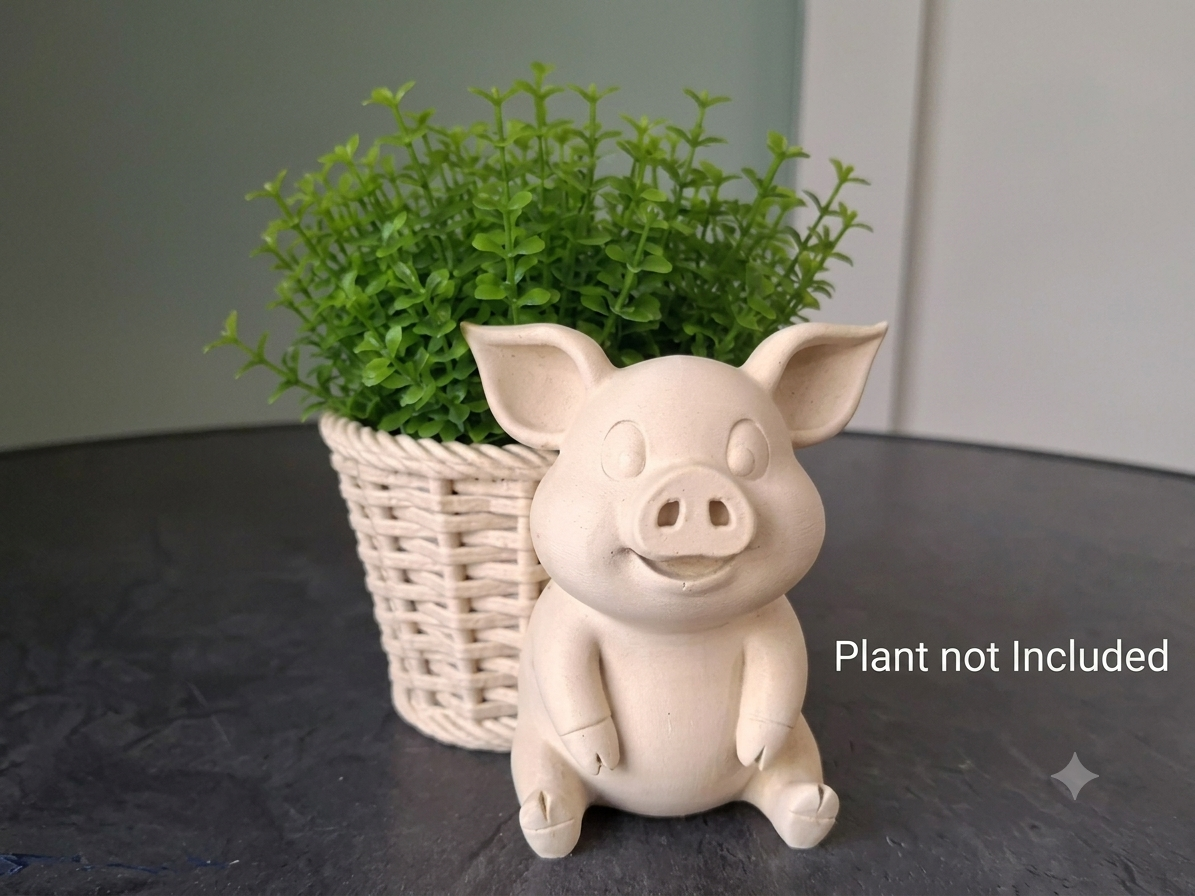 Pig Wicker Planter