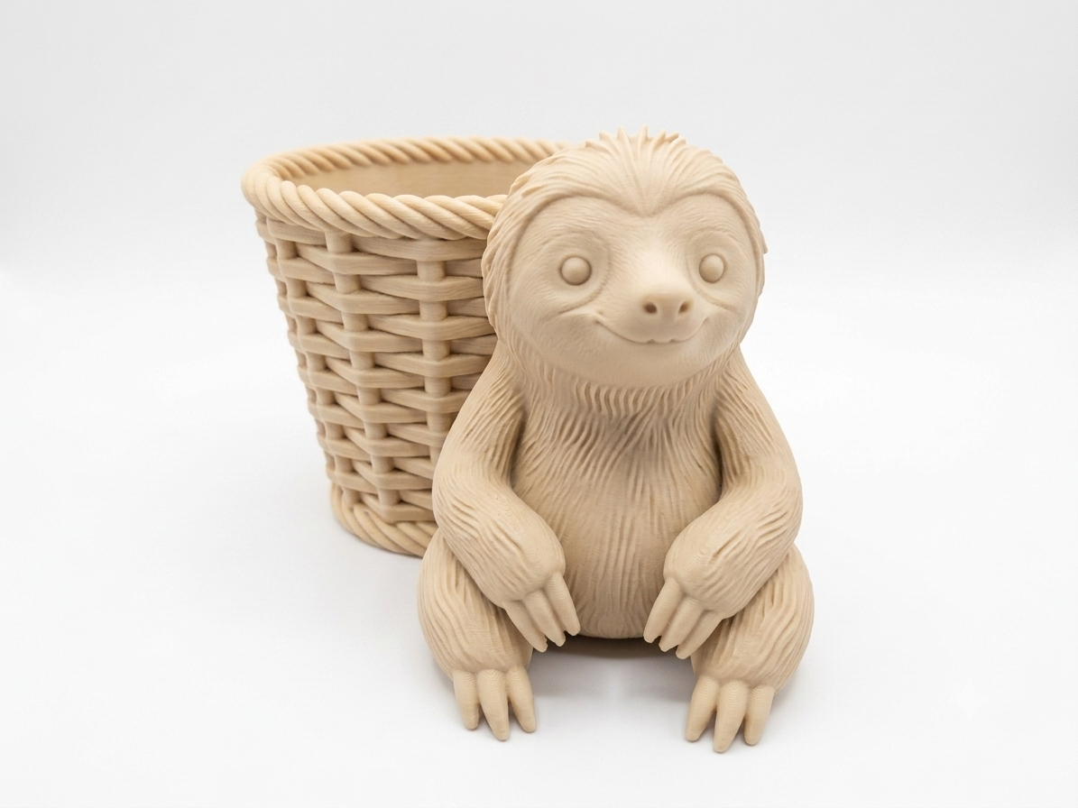 Sloth Wicker Planter - Image 2