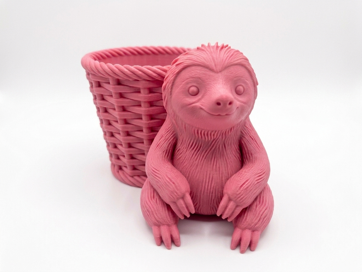 Sloth Wicker Planter - Image 5