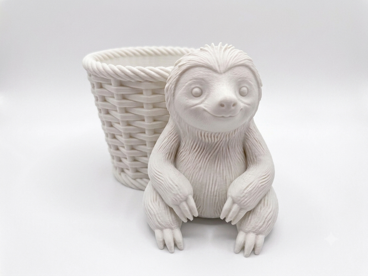 Sloth Wicker Planter - Image 6