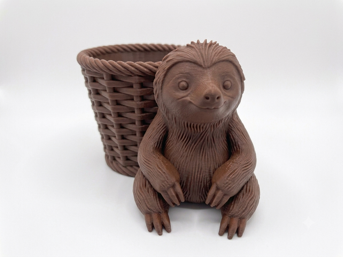 Sloth Wicker Planter - Image 7