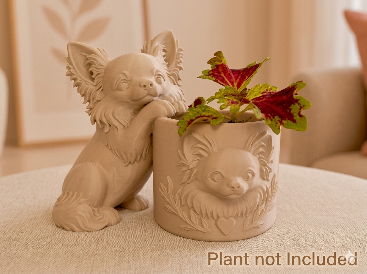 Long-Haired Chihuahua Planter