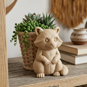 Raccoon Wicker Planter
