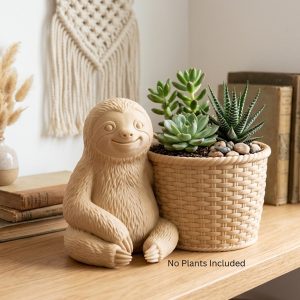 Sloth Wicker Planter