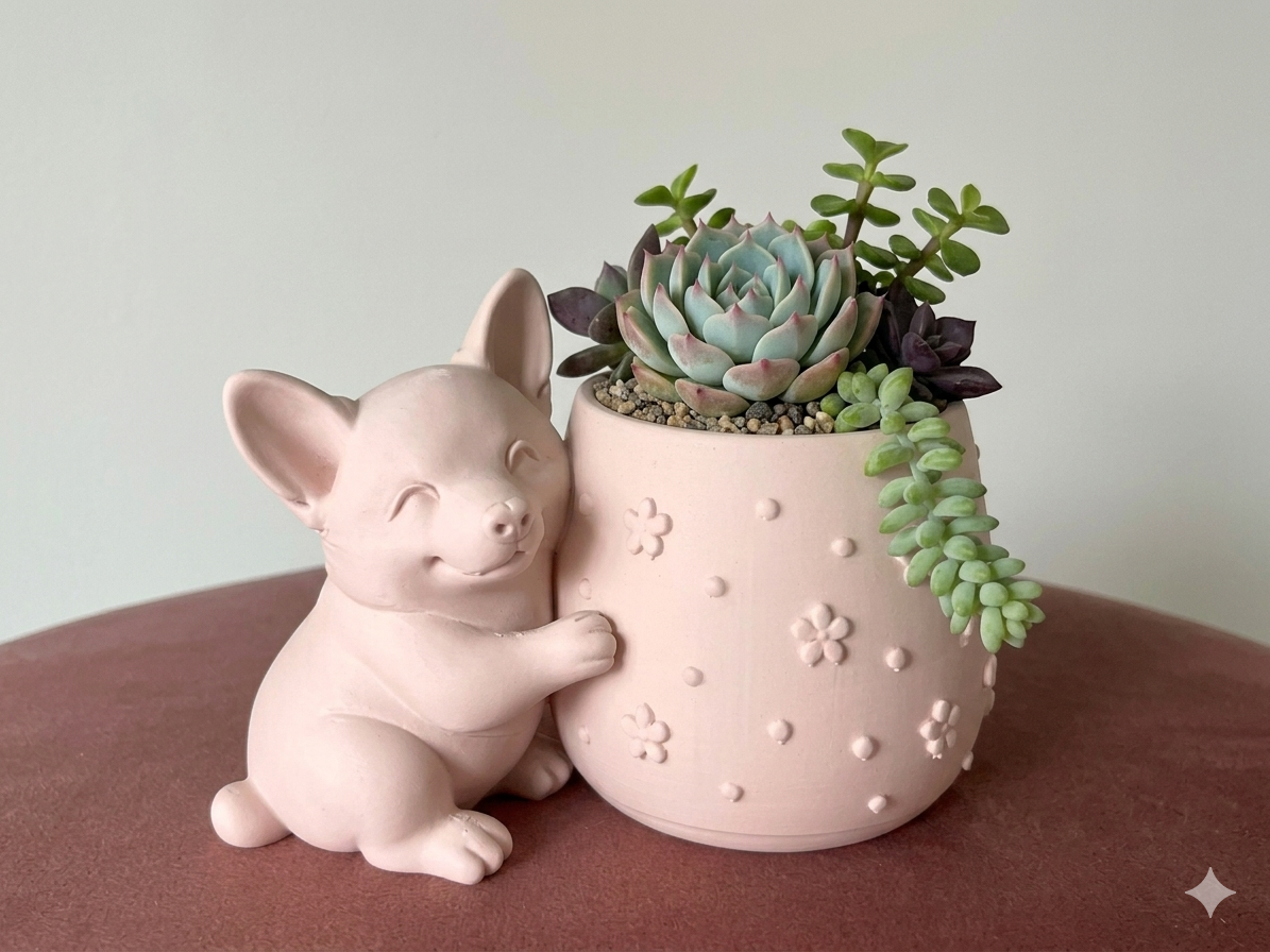 Cute Welsh Corgi Planter