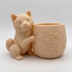 Alternative view of ​The Akita Inu Geometric Planter